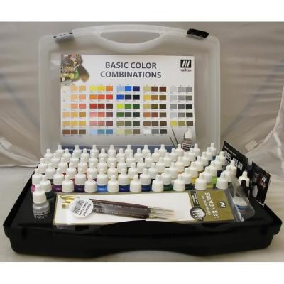 Model Color Combinations (72) in Carry Case includes 2 Mediums & 3 Brushs