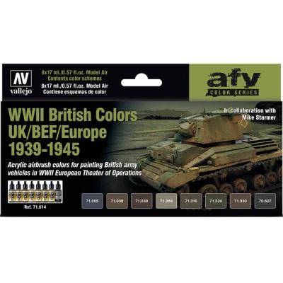 WWII British Colours UK/BEF/EUR Model Air Set (8 Colours)