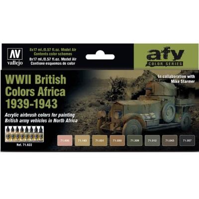 WWII British Colours Africa 1939-1943 Model Air Set (8 Paints)