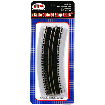 N 9-3/4" Radius Track (6 pce)