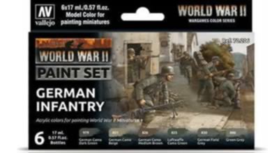 WWII German Infantry (6 colours) Model Colour set