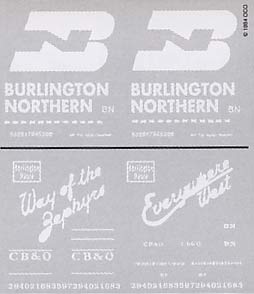 BN & CB&Q Boxcars decals