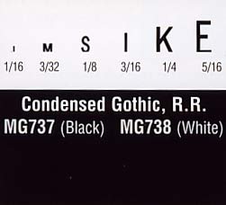 White Condensed Gothic, R R Model Graphi