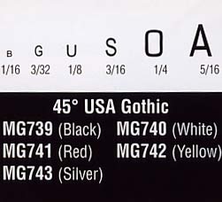 Black 45 degree USA Gothic Model Graphic